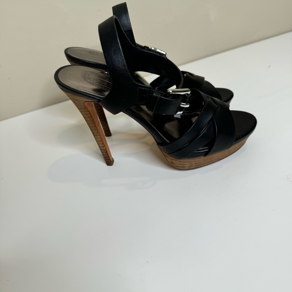 Coach Dani Brown Leather Strappy Platform Sandal size 6